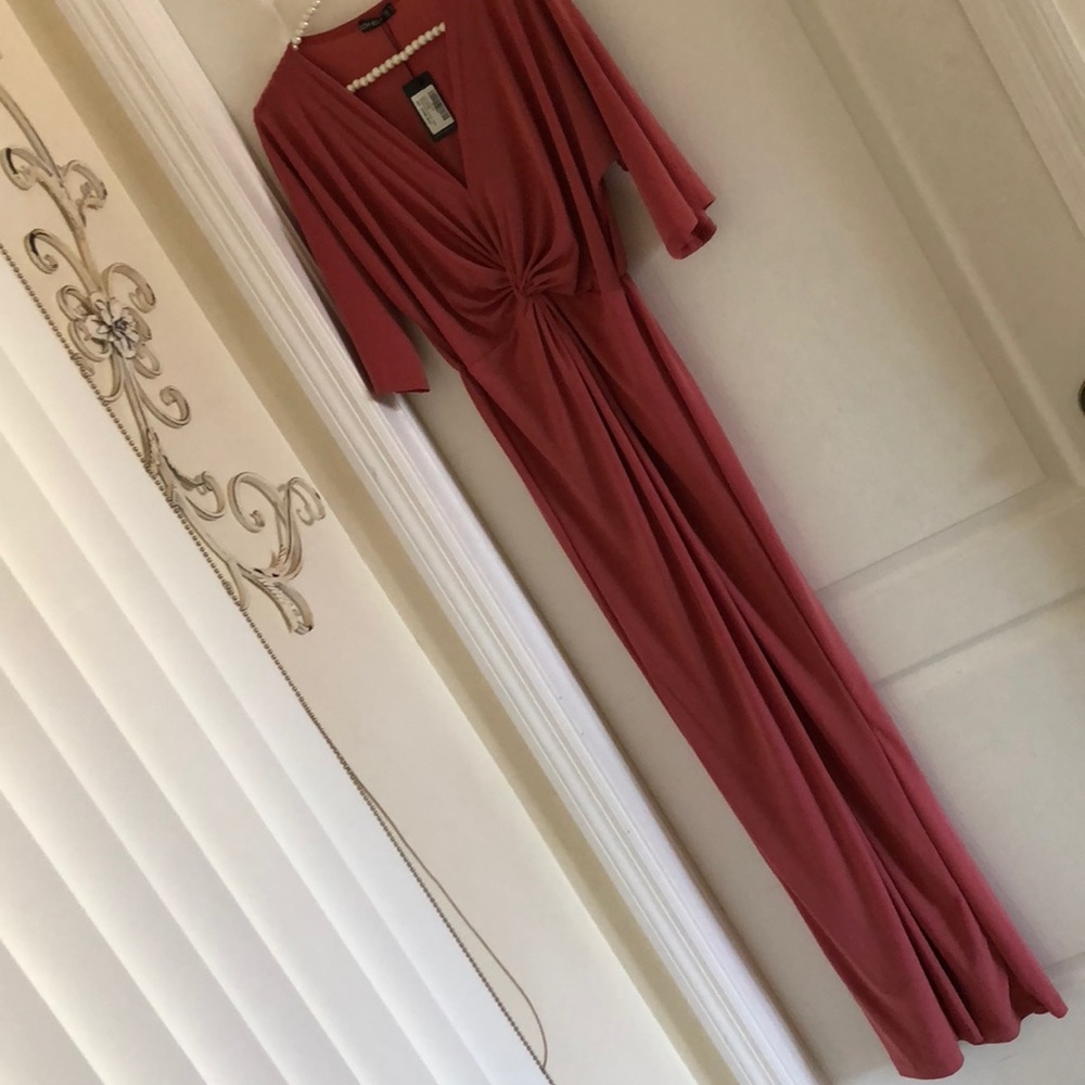 Long rose color dress